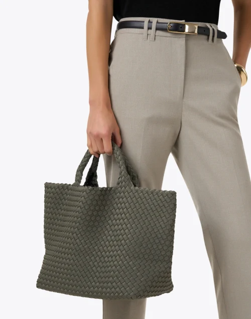 St. Barths Medium Green Woven Handbag