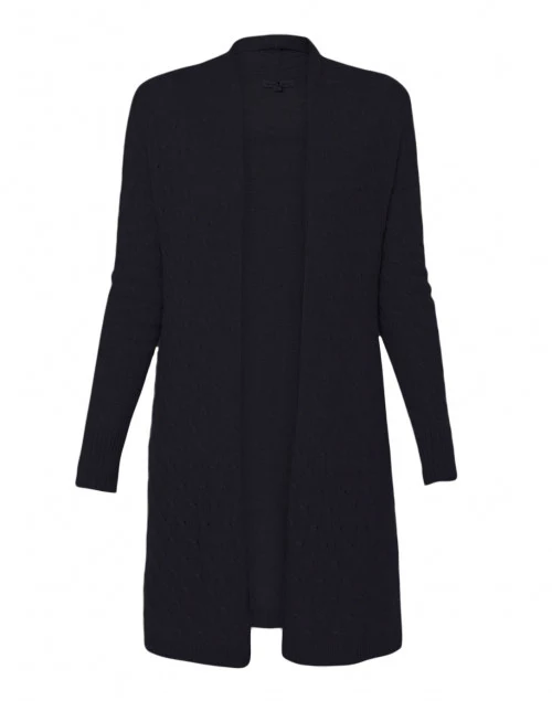 Sophie Navy Cable Knit Cashmere Cardigan