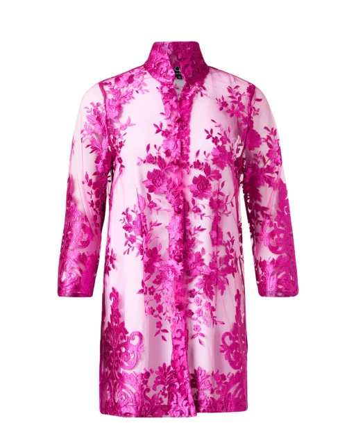 Rita Magenta Sheer Floral Top