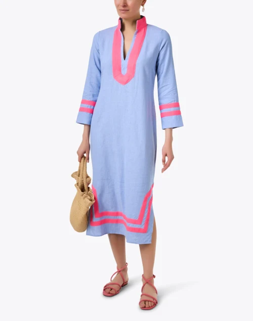 Purple and Pink Linen Tunic Dress
