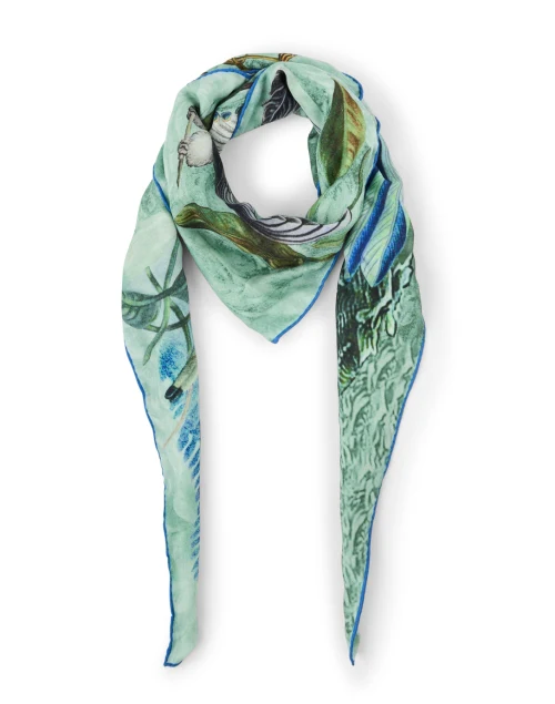 Green Hummingbird Print Scarf