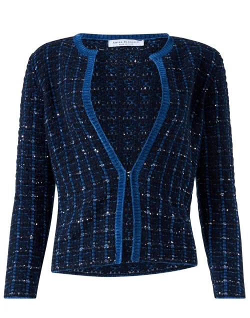 Ruanda Navy and Silver Cardigan
