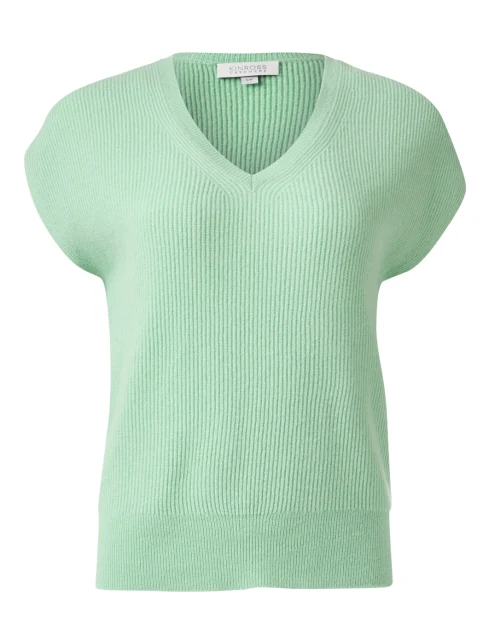 Green Cashmere Cap Sleeve Sweater