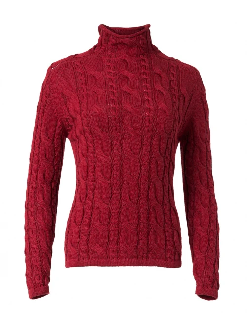 Russet Red Cotton Cable Sweater