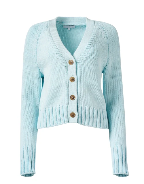 Aqua Blue Cotton Blend Cardigan
