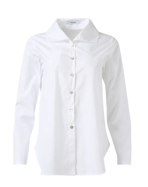 White Cotton Poplin Shirt