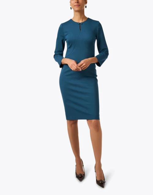 Tamzin Teal Jersey Pencil Dress