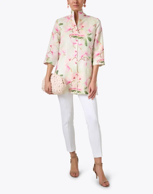 Rita Pink Floral Print Linen Jacket