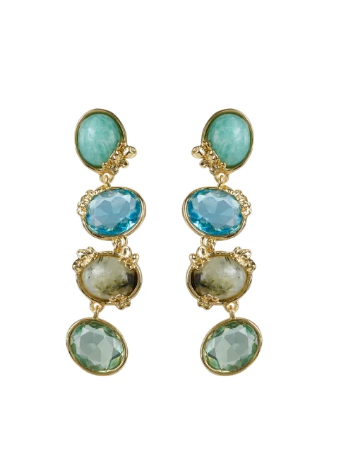 Rabia Light Blue Stone Drop Earrings