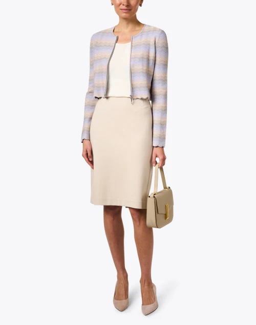 Grey and Pink Chevron Knit Jacket