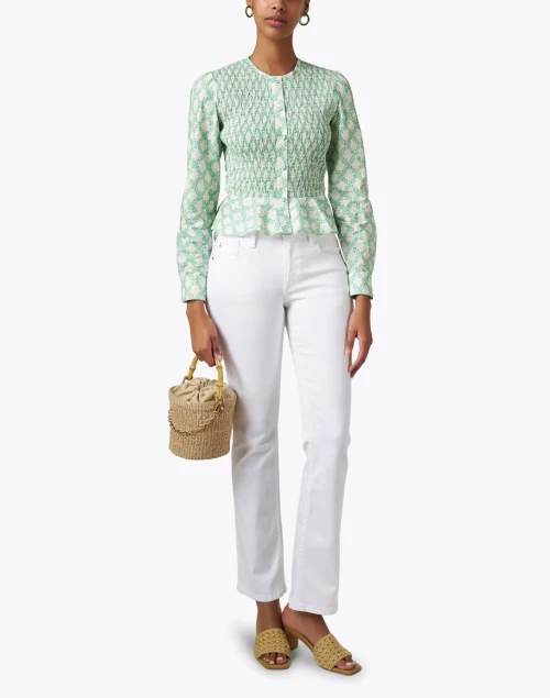 Francesca Green Print Cotton Top