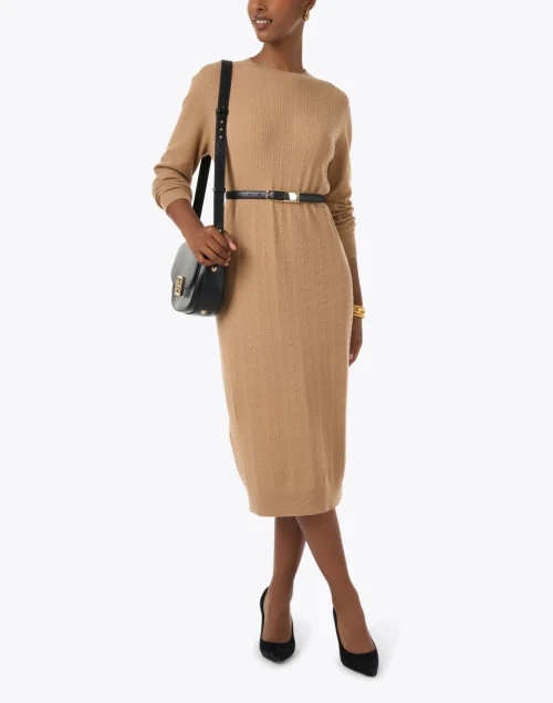 Cammello Beige Stripe Knit Dress