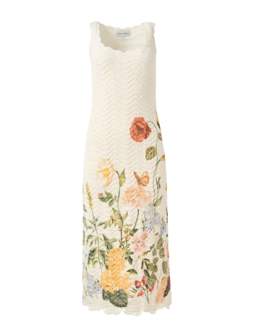 Orel White Floral Crochet Dress