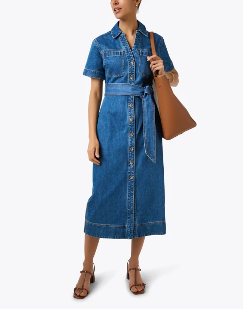Tabby Blue Denim Shirt Dress