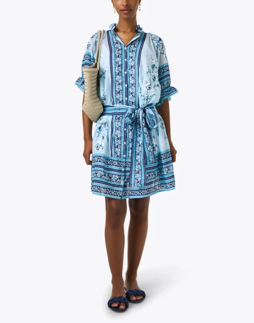 Blouson Blue Print Dress