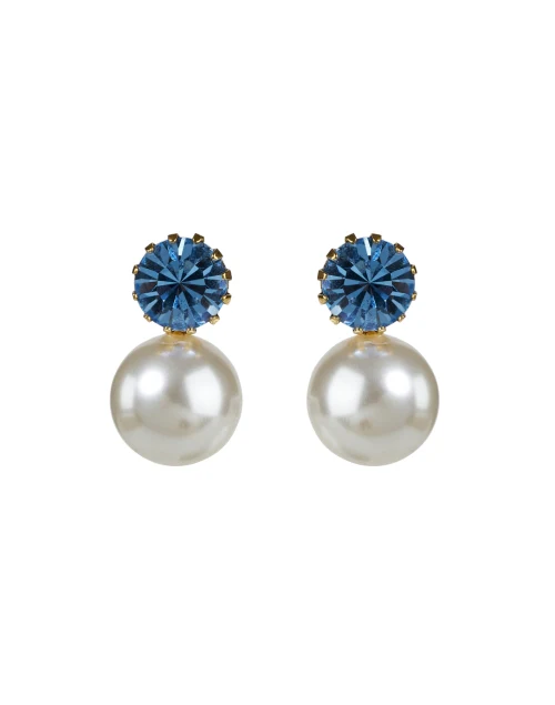 Ines Blue and Pearl Drop Earrings