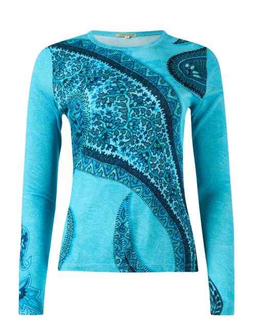 Blue Paisley Print Sweater
