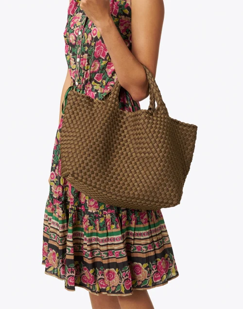 St. Barths Medium Mink Brown Woven Handbag