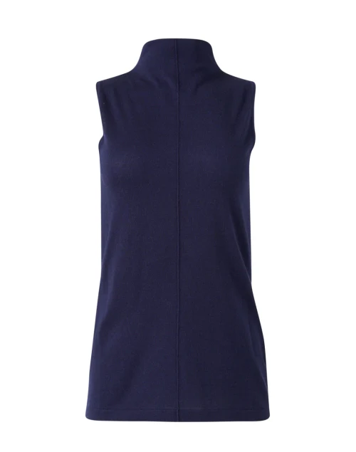 Navy Silk Cashmere Top