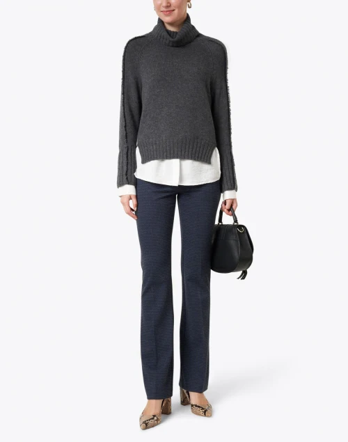 Jolie Grey Wool Cashmere Layered Turtleneck