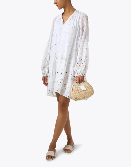 White Mosaic Cotton Dress