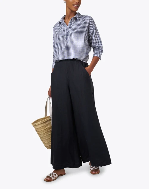 Wendy Navy Linen Pant