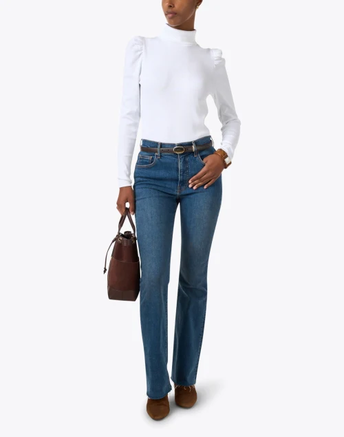 Cedar White Turtleneck Top