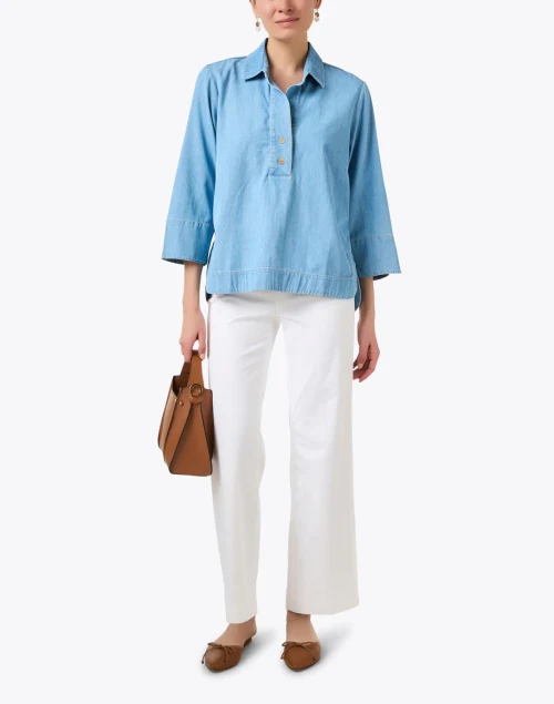 Aileen Blue Chambray Top