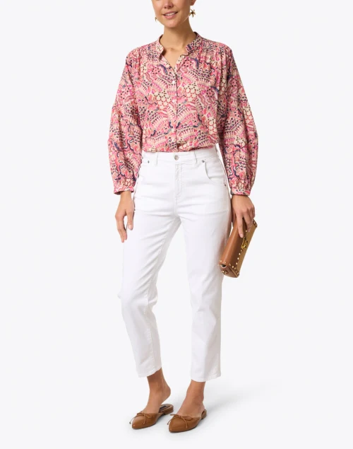 Luna White Stretch Denim Straight Leg Jean