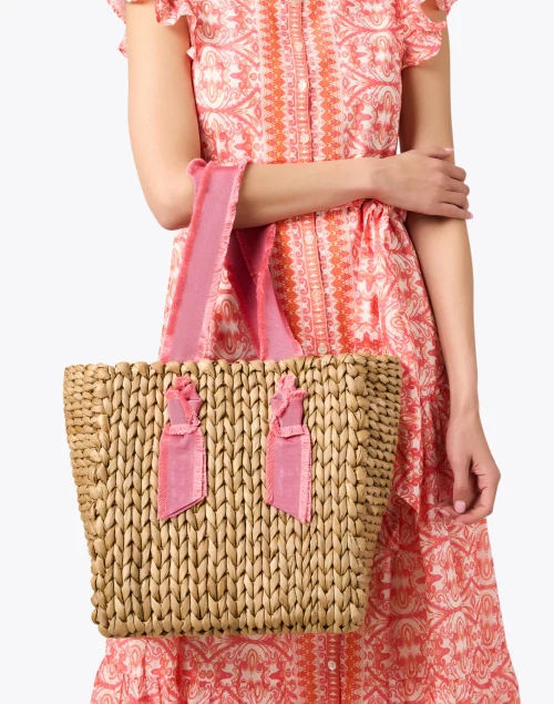 Isla Bahia Pink Woven Tote Bag