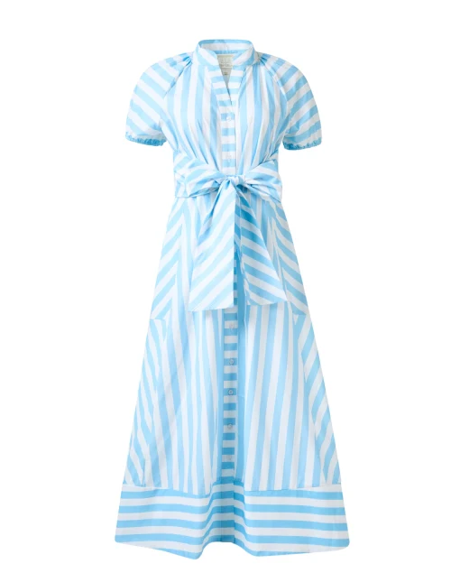 Blue and White Striped Cotton Dress