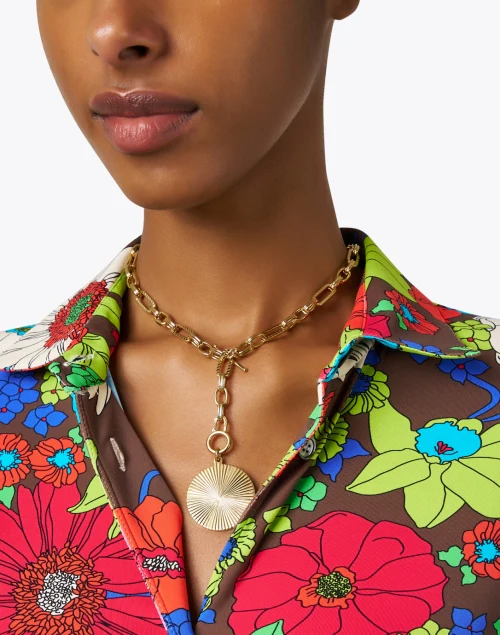 Gold Chain Disc Necklace