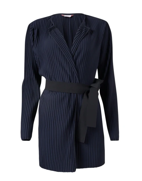 Fiesta Navy Pleated Belted Cardigan