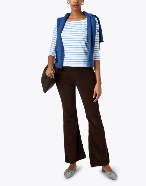 Garde Blue and White Striped Jersey Top