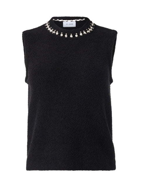 Black Embellished Knit Top