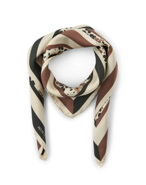 Lewis Brown Multi Floral Silk Scarf