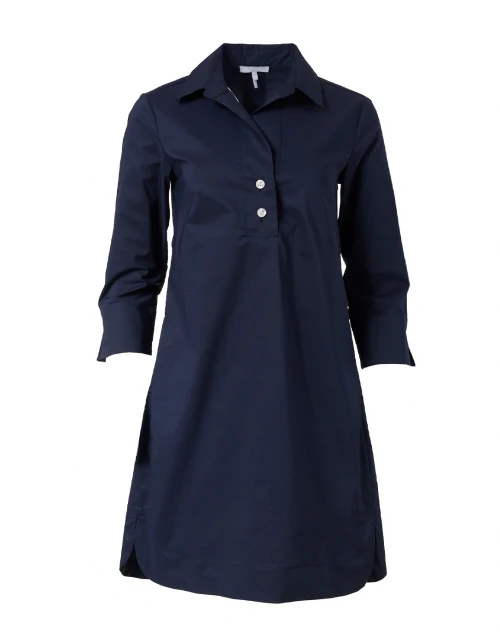 Aileen Navy Stretch Cotton Dress