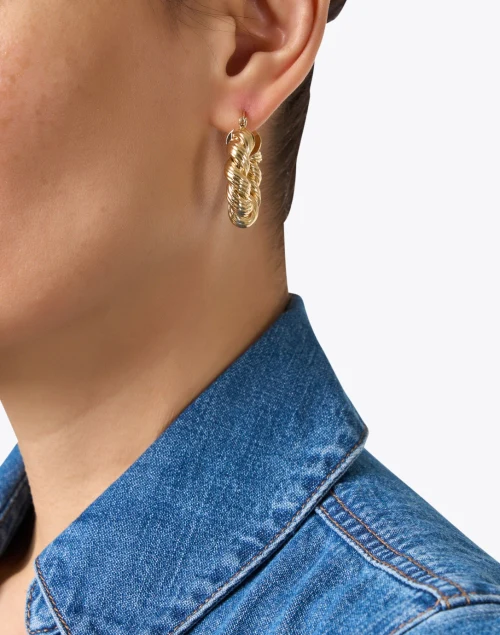 Atticus Gold Twisted Hoop Earrings