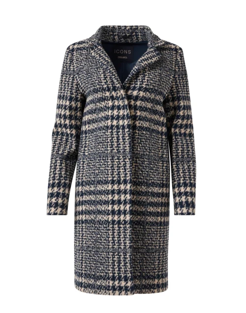 Blue Plaid Wool Blend Jacket