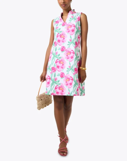 Poppy White Peony Print Dress