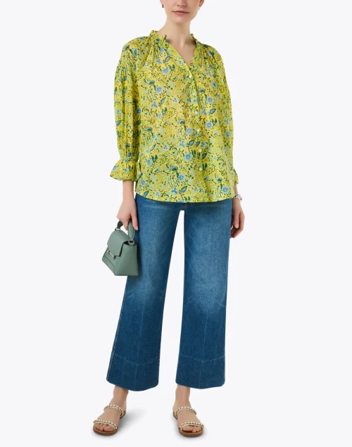 Rachel Yellow Floral Print Cotton Blouse