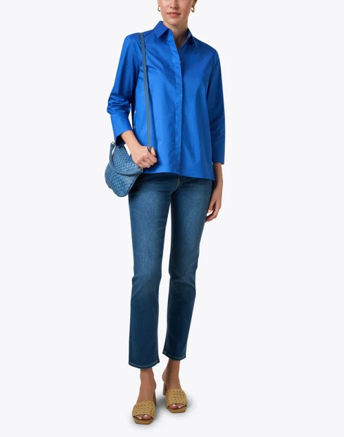 Maxine Blue Stretch Cotton Shirt