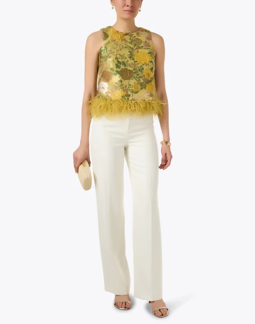 Belmond Yellow Floral Matelasse Top