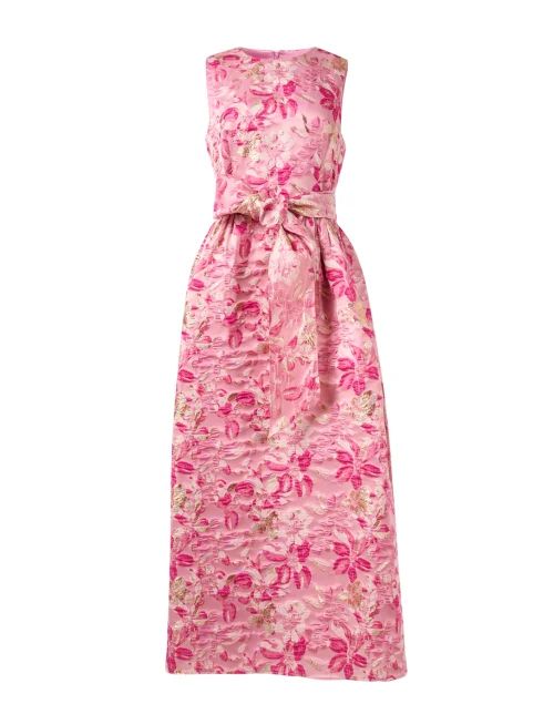 Serra Pink Floral Jacquard Dress