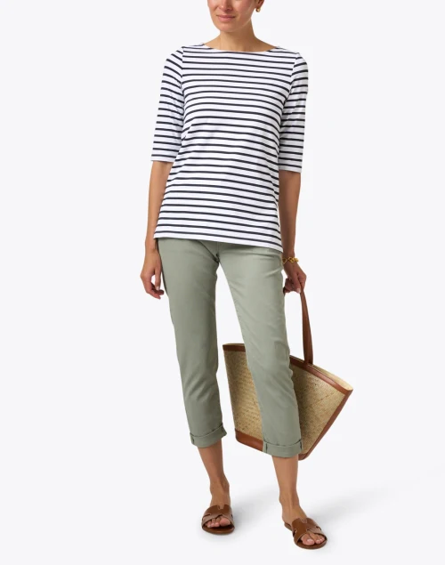 Phare White and Navy Striped Shirt
