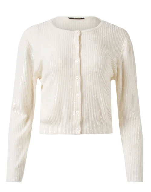 Aspen Ivory Wool Sequin Cardigan