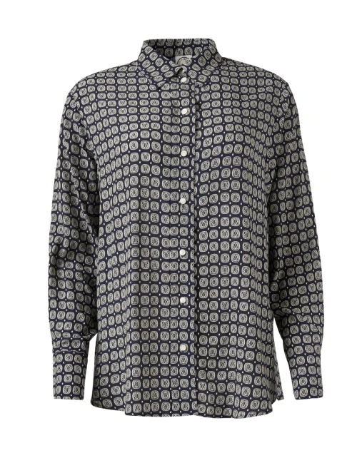 Maureen Navy Print Shirt