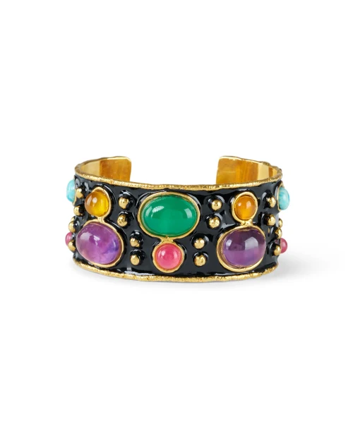 Black Multi Stone Cuff Bracelet