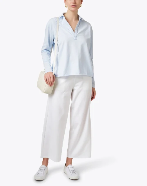 Patrick Ice Blue Popover Henley Top