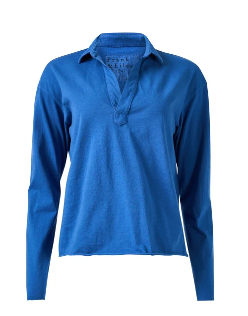 Patrick Blue Popover Henley Top